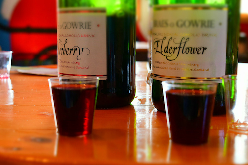Wine tasting at Cairn O Mohr Perthshire Scotland
