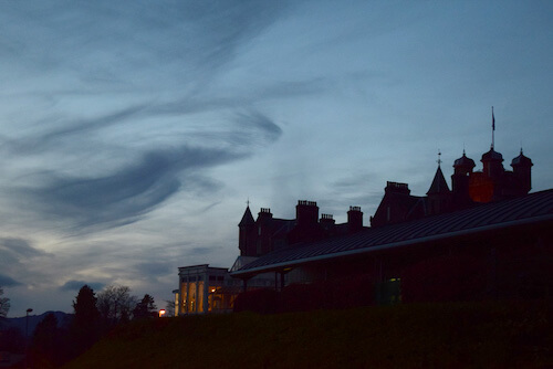 Christmas at Crieff Hydro - dusk at the hotel