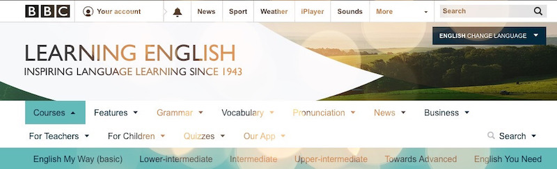 Radio for learning English BBC sounds Screenshot English language school Scotland 