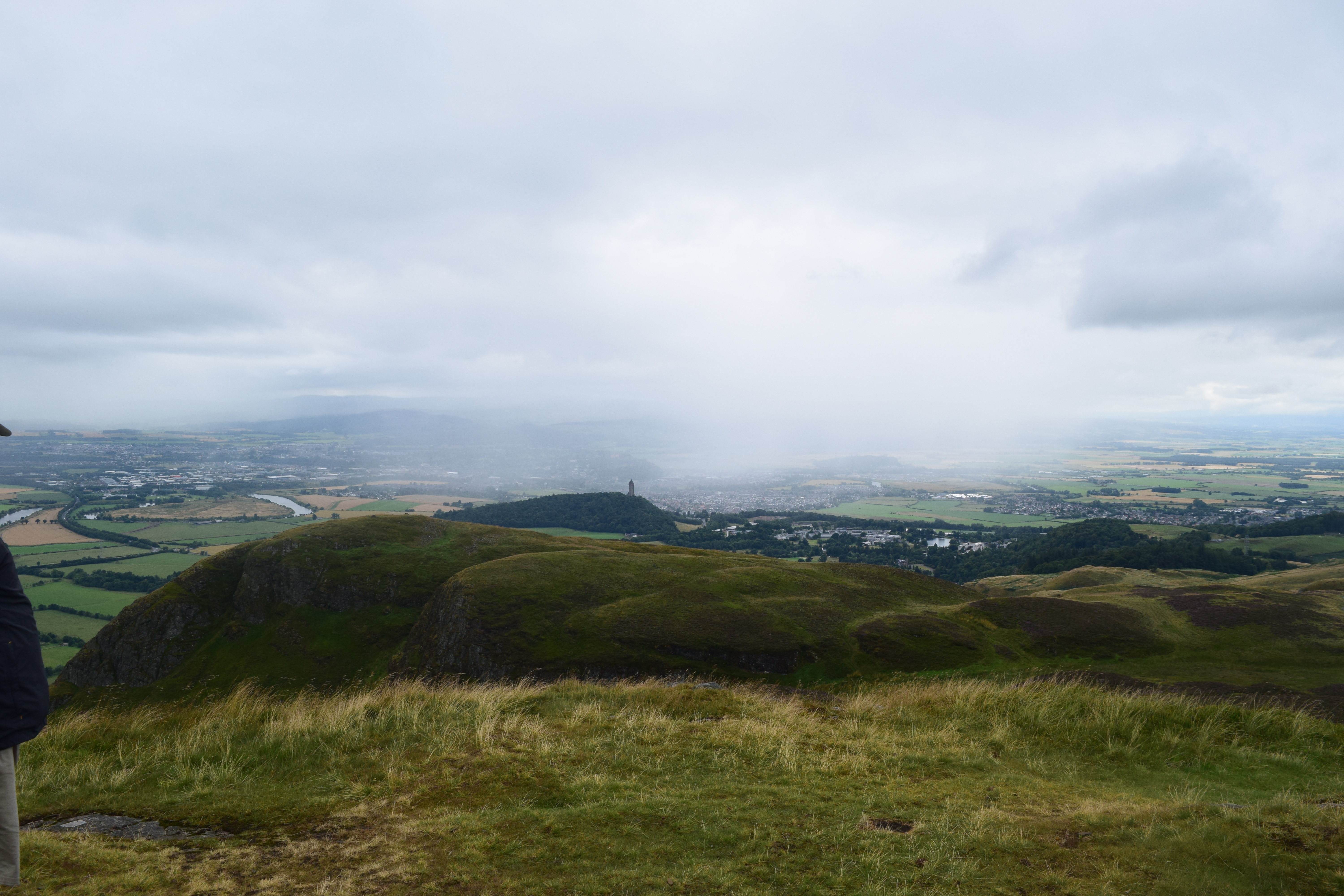Explore Scotland with our language school - Dumyat hillside - view of Wallace Monument