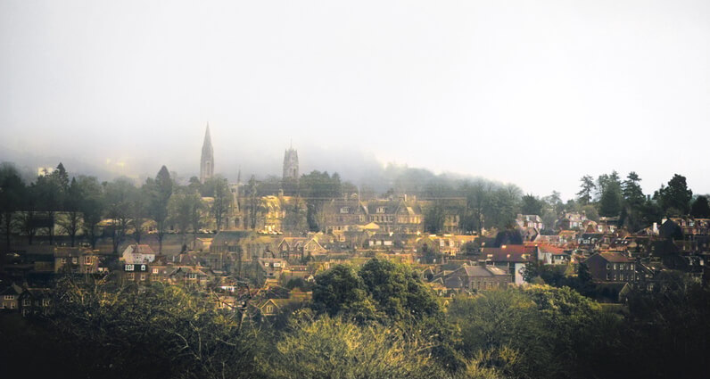 View of Crieff in the mist