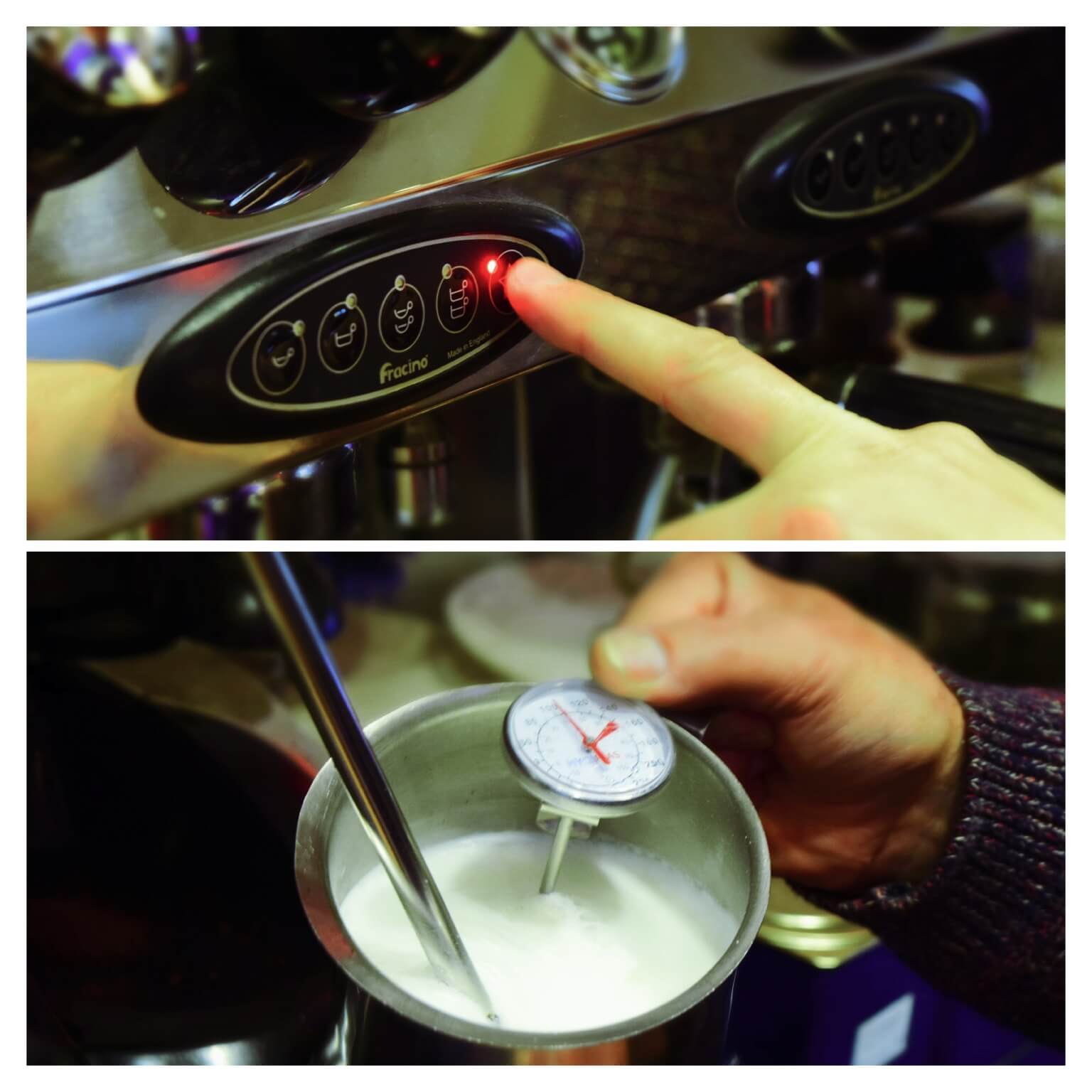 English language school coffee machine lesson making coffee