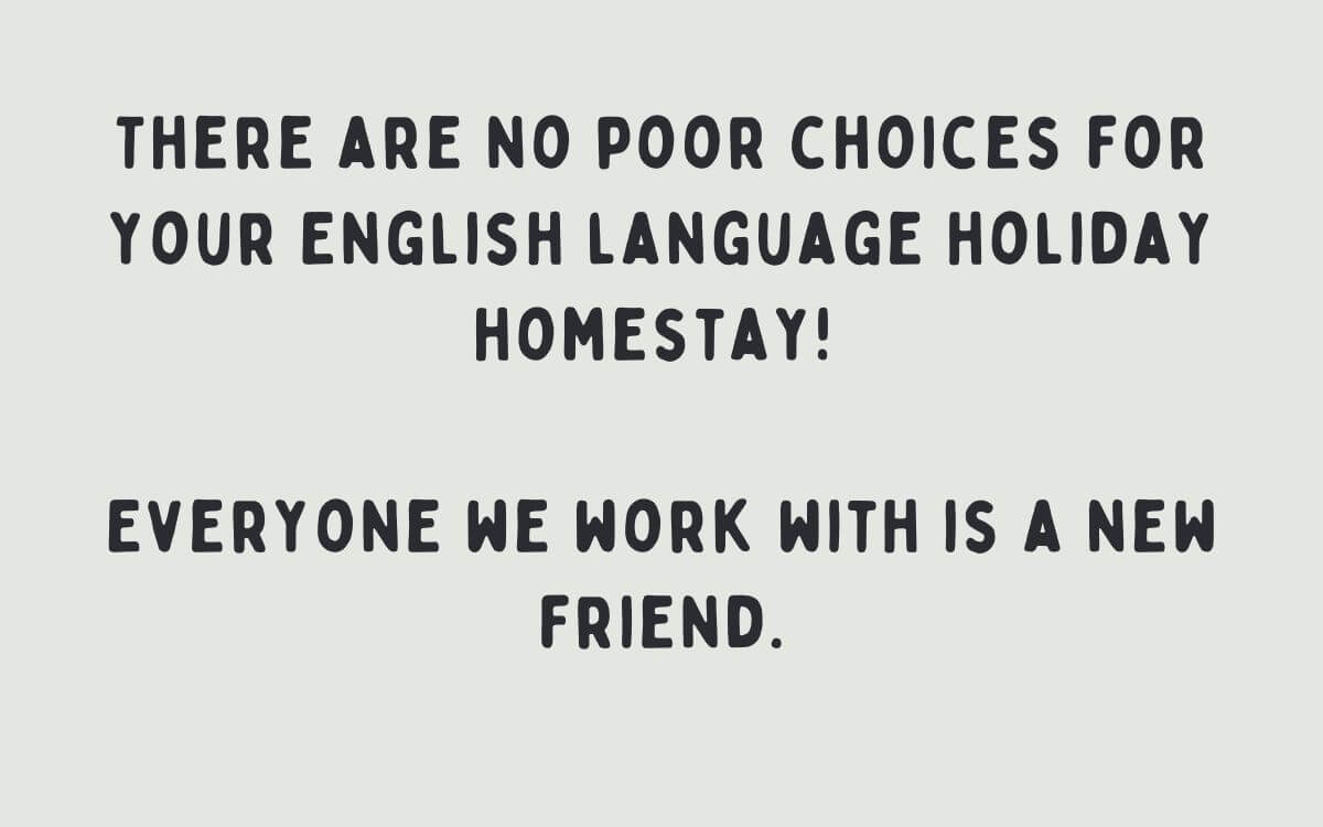 English holiday homestay - about hosts text