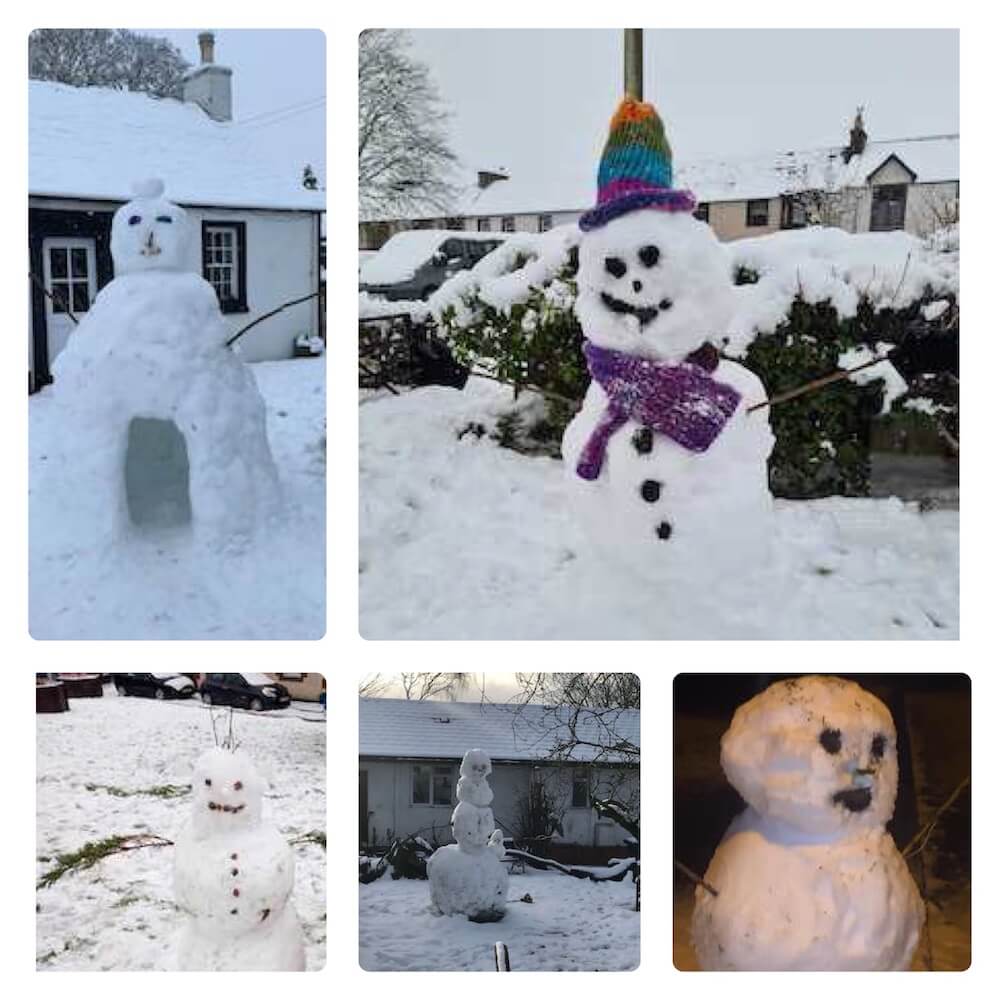 Learn English with art - all the different styles of Crieff snowmen