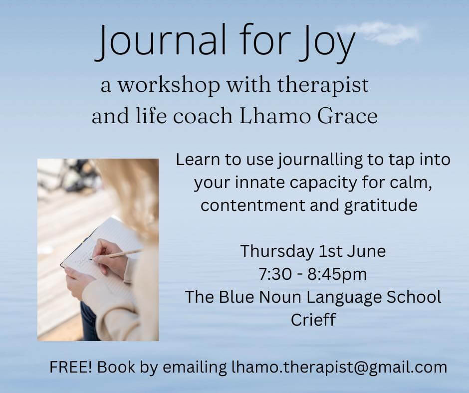 Journal for Joy workshop advert Crieff