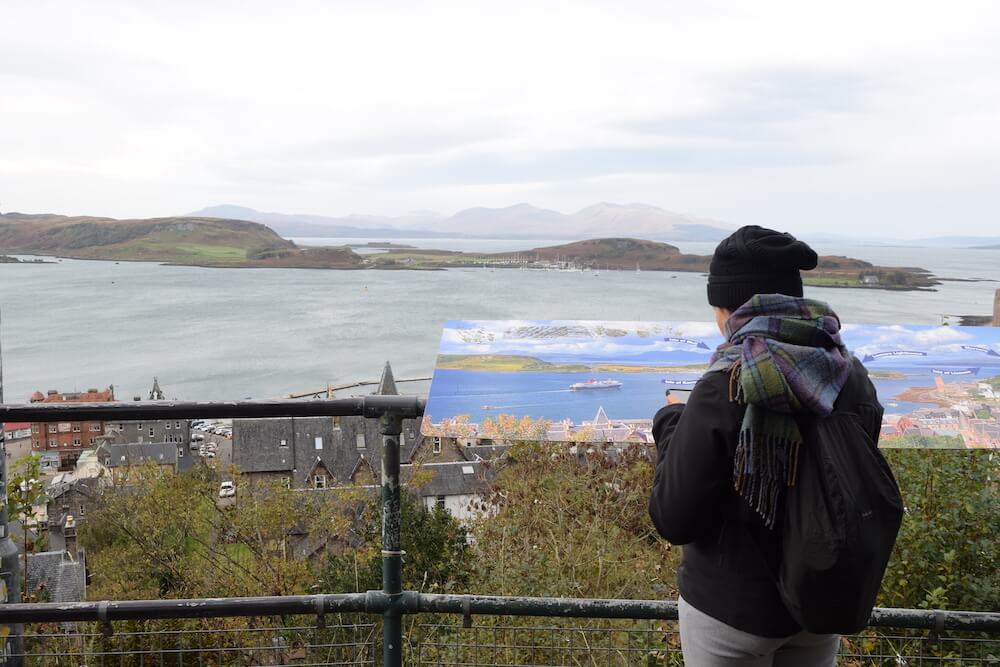 Oban bay - girl watching sea for for English Immersion Holiday 2024