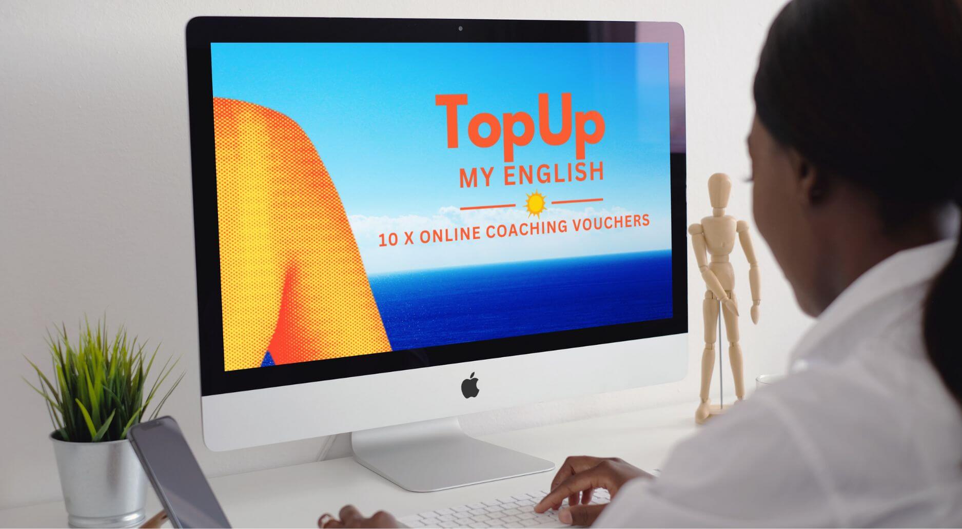 top up my English girl on computer screen