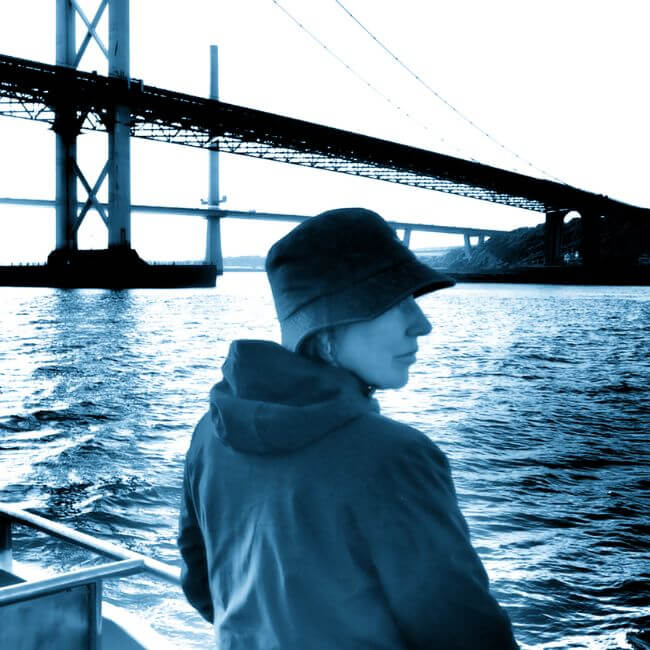 English immersion activity 3 bridges boat trip Scotland Forth cyan wash