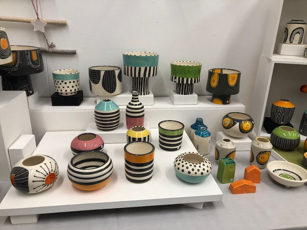 Ceri White ceramic pots in studio