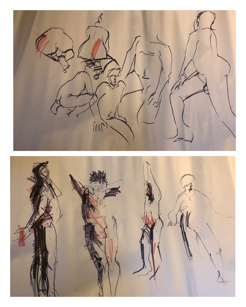 life drawing sketches to demonstrate that you need to practice to improve