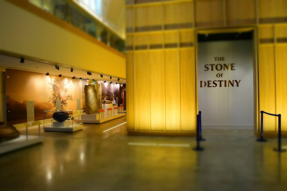 inside the new Perth museum - stone of destiny display