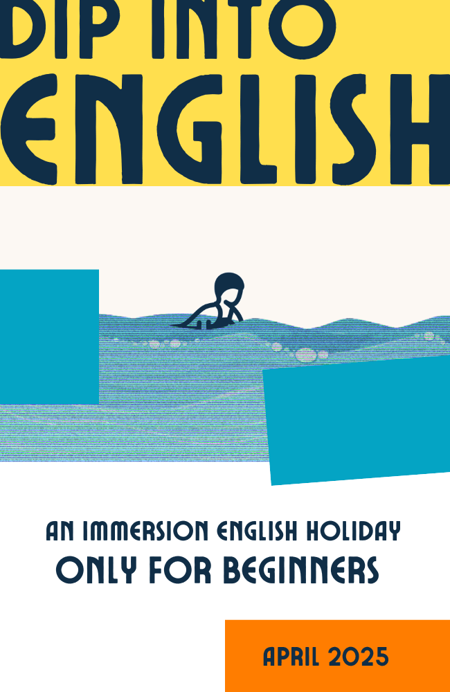 Dip into English ad for beginner english course