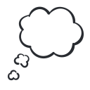 icon for blue noun - girl thinking