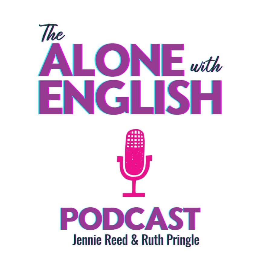 Alone with English podcast graphic