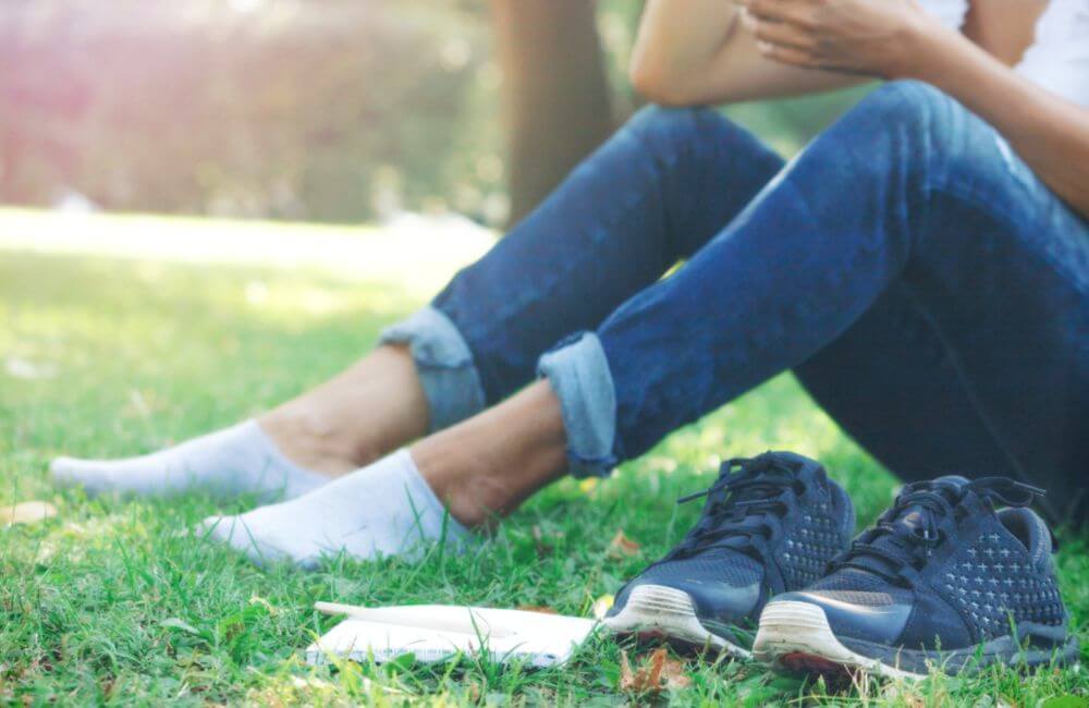 Stay cool this summer July offer at our language school in Scotland Shoes off and talking. English Holidays in Scotland