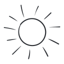sun icon for summer holiday