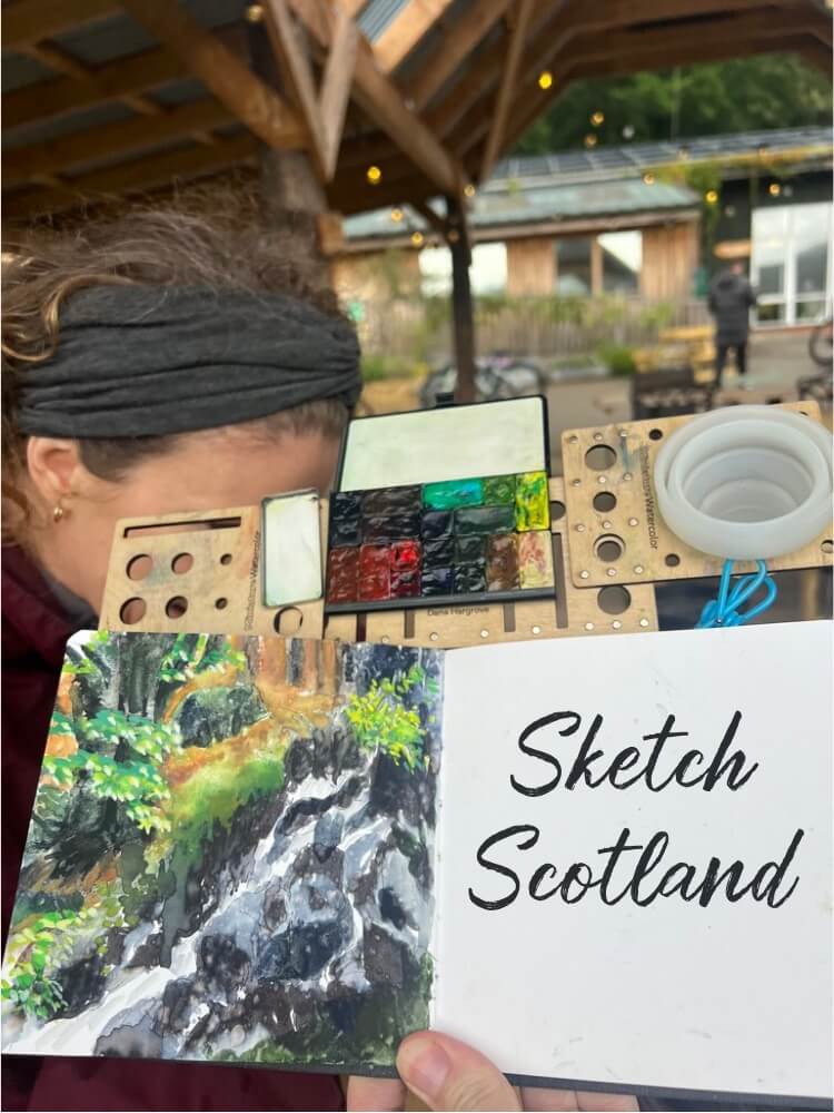 Scotland for an Art and English Retreat artist with palette and paining