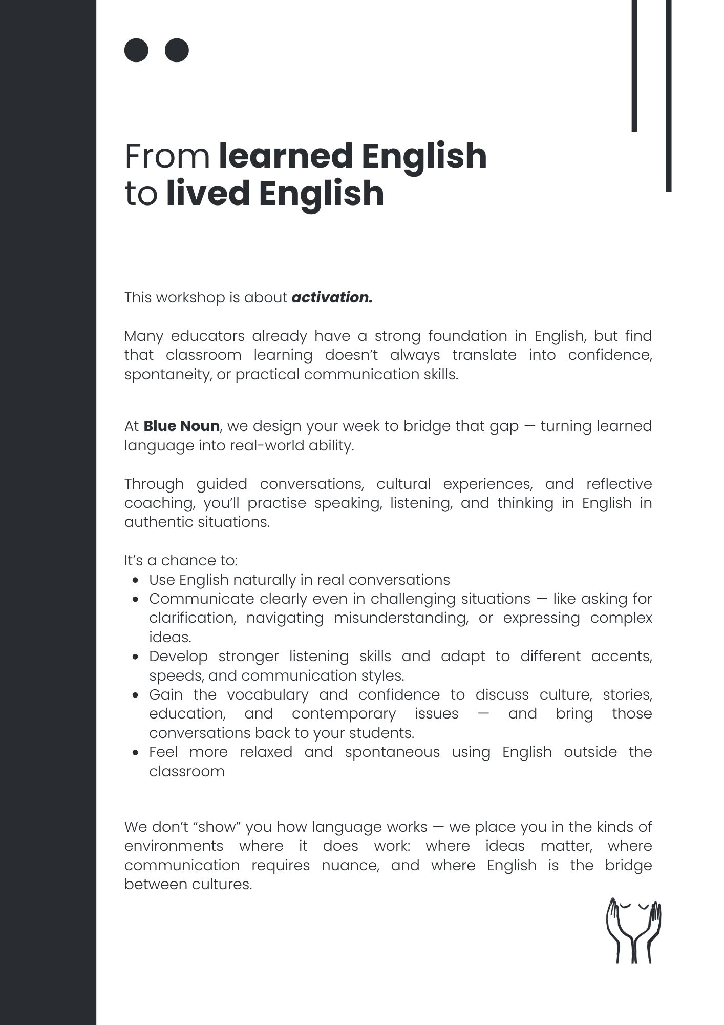 English for educators proposal introductions page