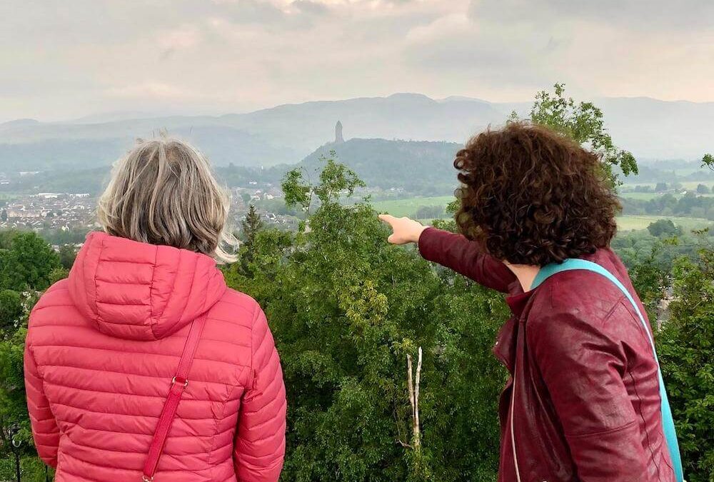 Learning English through travel for seniors visiting artist studio -visiting medieval Stirling