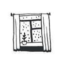 icon snowy window cosy