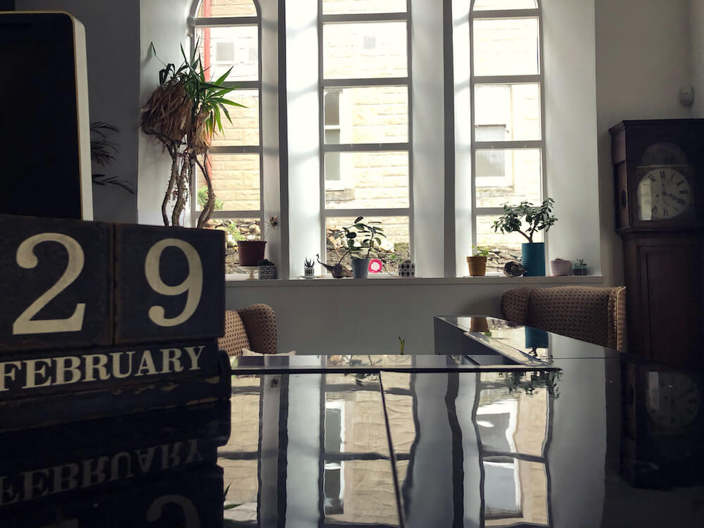 Where Review & Revive sessions take place — Blue Noun, Crieff. Blue Noun Language hub Crieff interior windows for