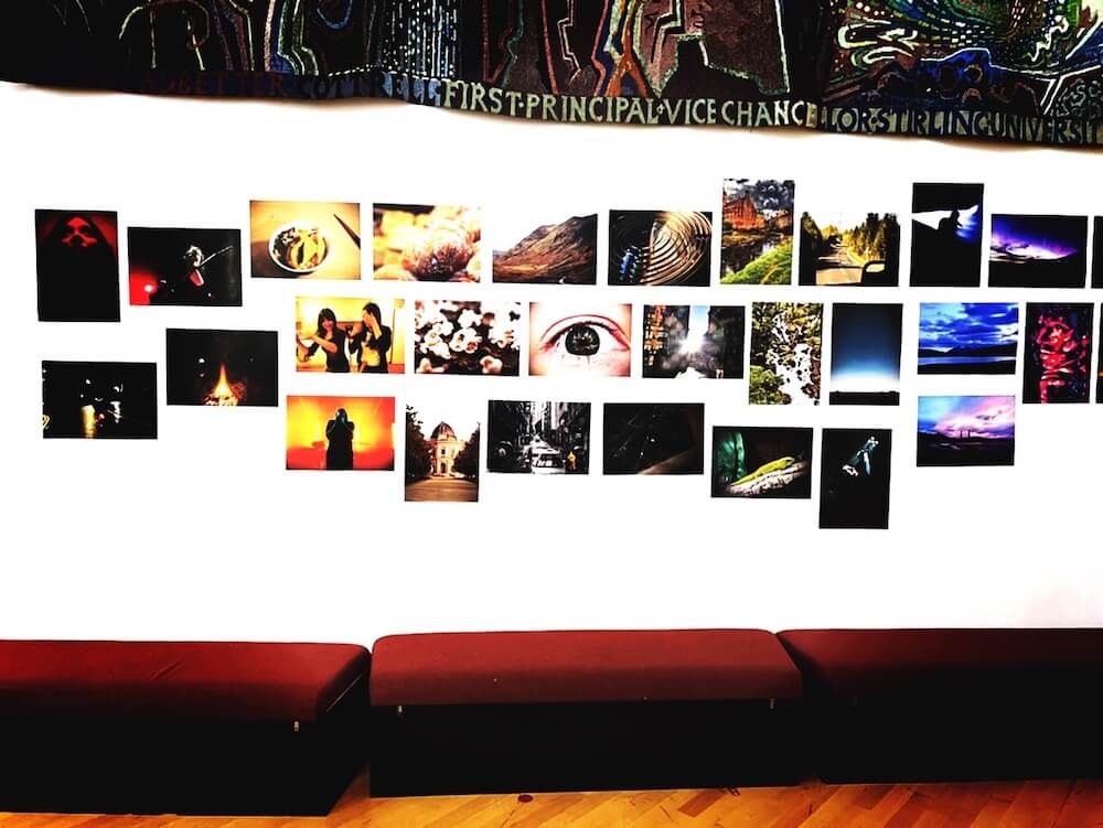 photo exhibition at Stirling university. Used as conversation wall for emergent language 