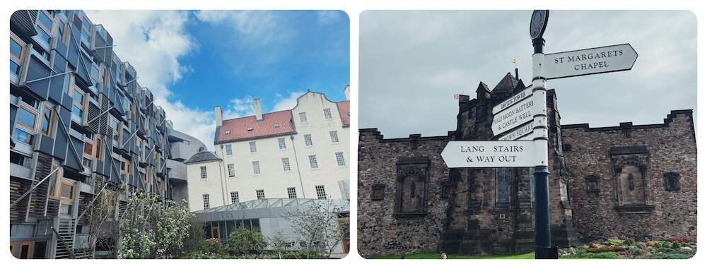 Edinburgh castle and parliament buildings