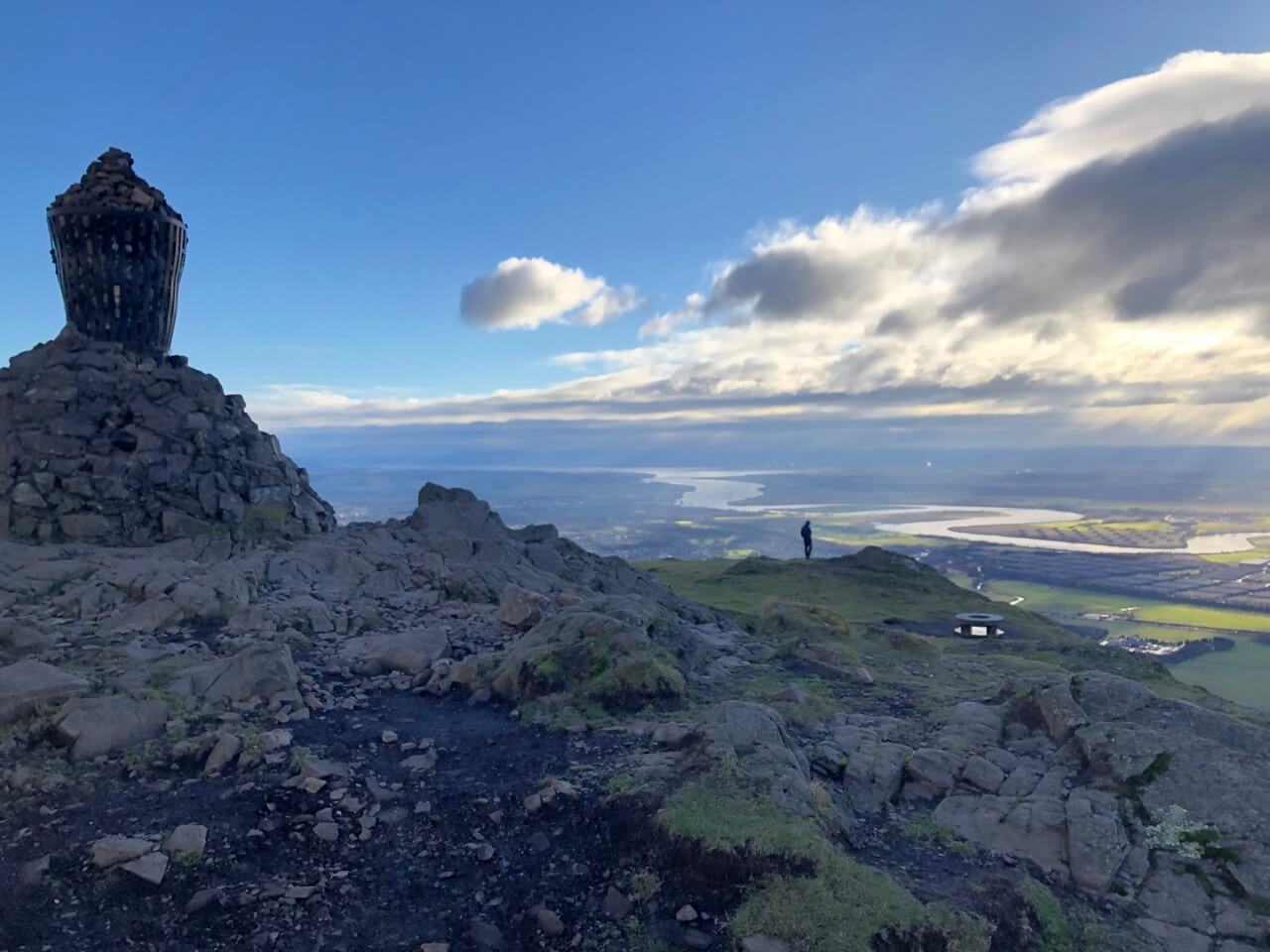 Waling Scotland top of the hill Dumyat for Walking Scotland holiday