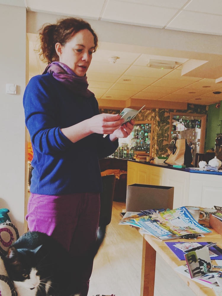 English coach Ruth Pringle at Zine workshop at Blue Noun