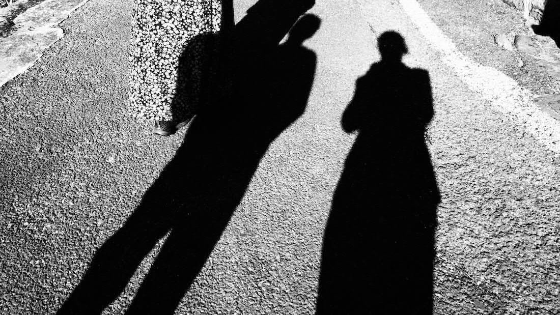 shadows on path for slow travel cafe Crieff