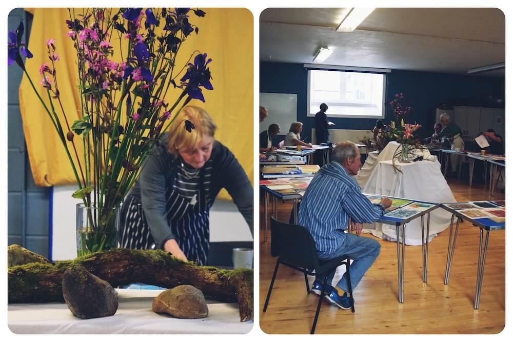 Still life arrangement used as inspiration during a Perthshire art workshop.