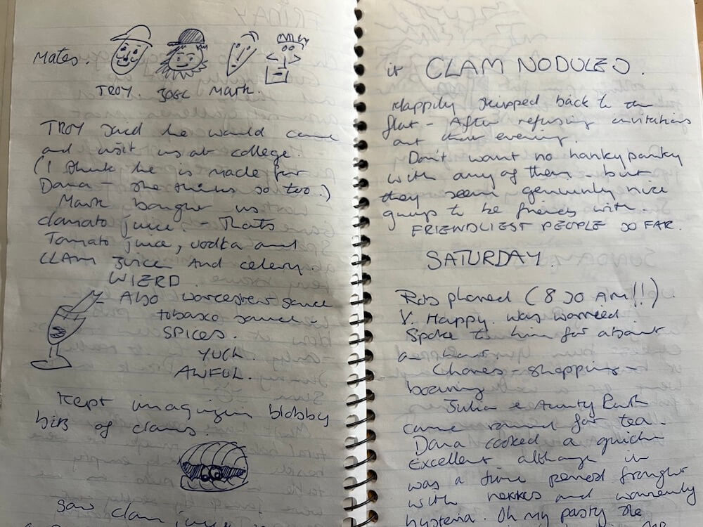 Personal travel diary combining art, writing, and reflections from a life-changing journey