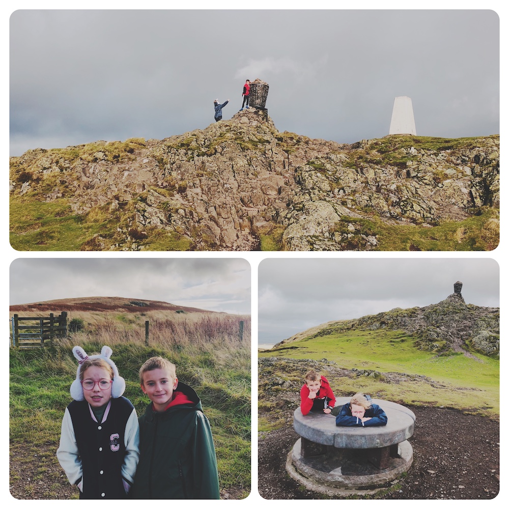 collage walking with kids Dumyat Stirling family activity