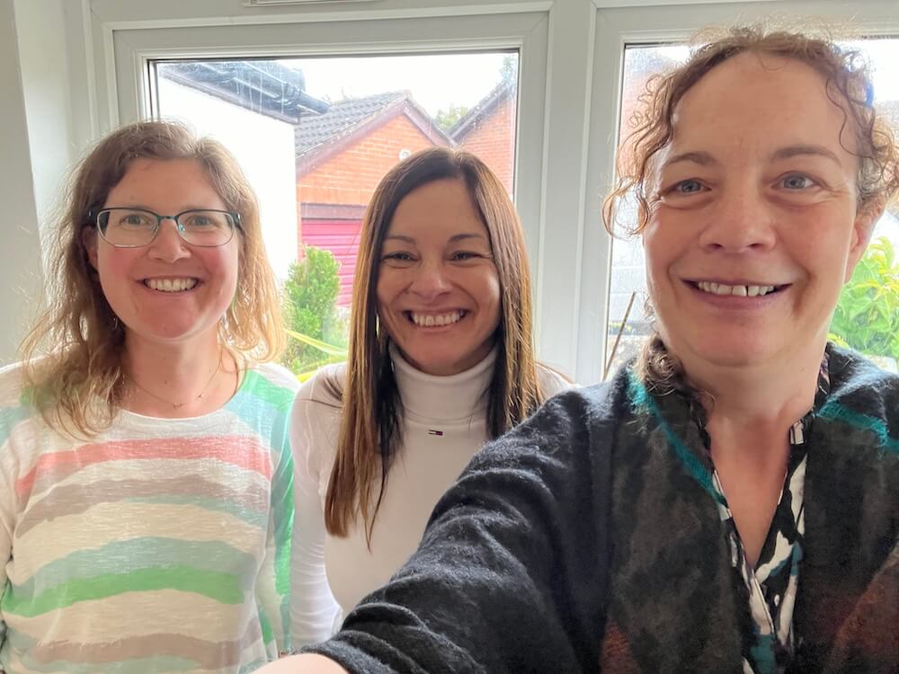 Pronunciation coach Jennie reed with Ruth and client during workshop