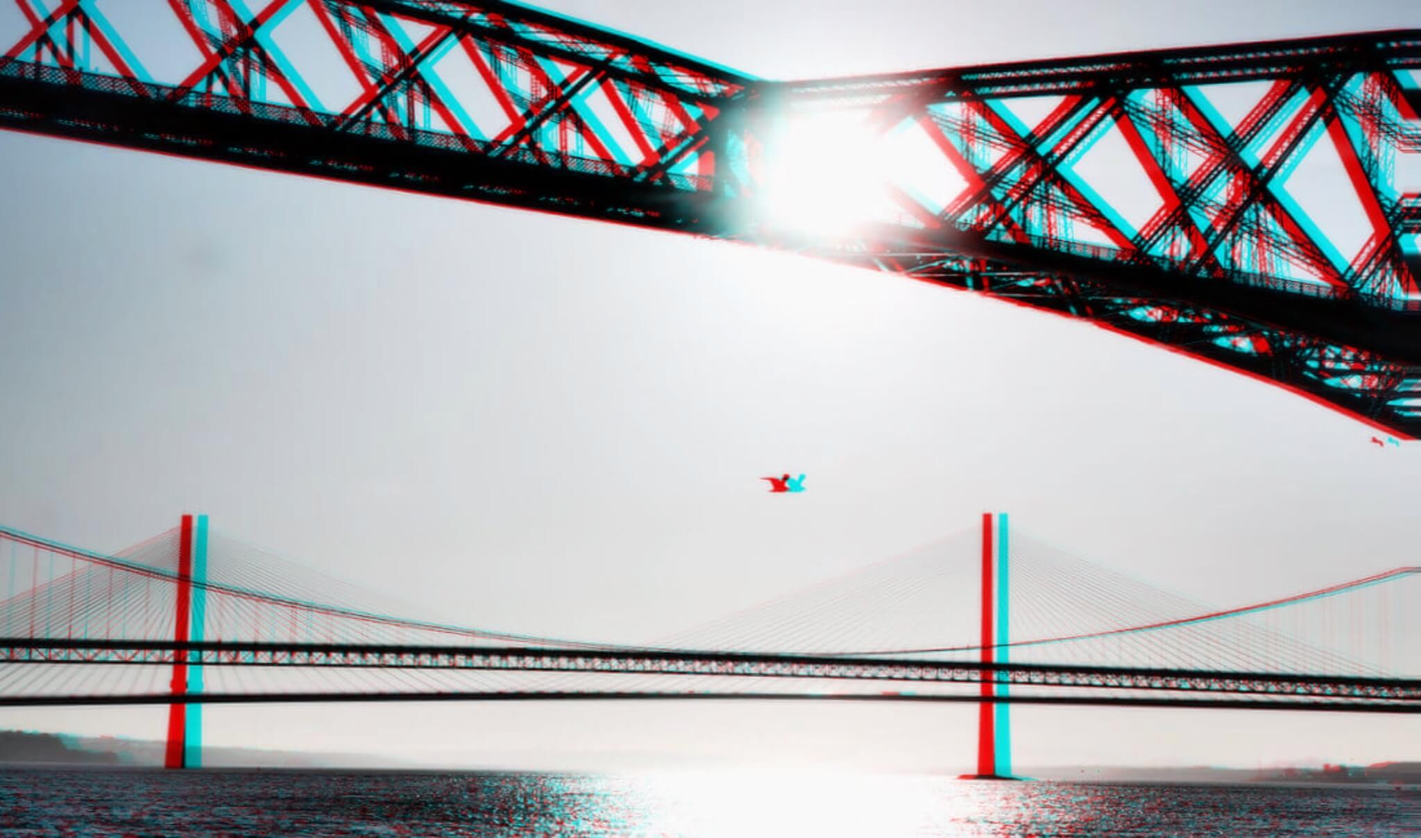 Forth rail bridge, Scotland photographed form Maid of the Forth boat tour