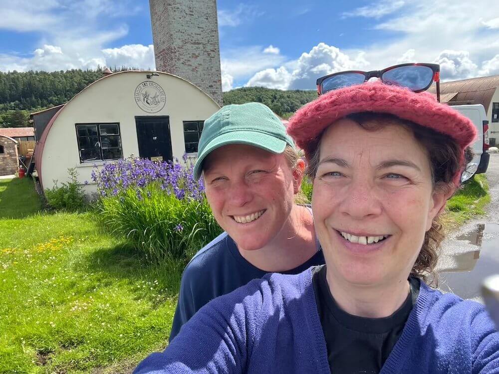Ruth and client visiting Cultybraggan in Perthshire