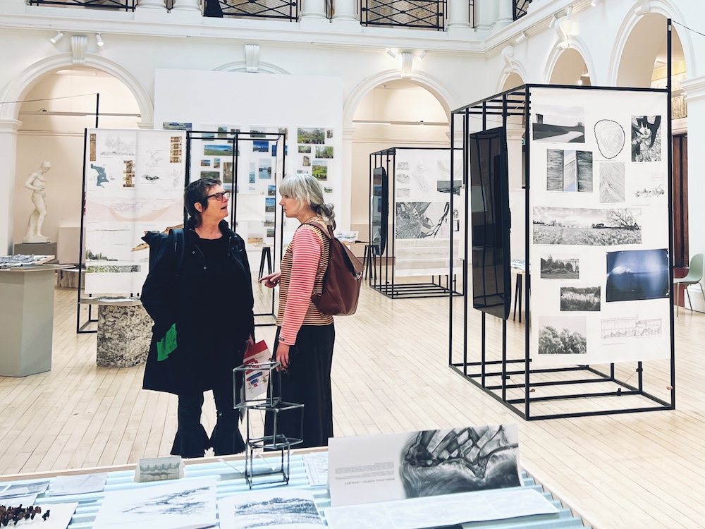Artwork from the Edinburgh College of Art Degree Show, showing the creative atmosphere that inspires Blue Noun's English through art workshop.