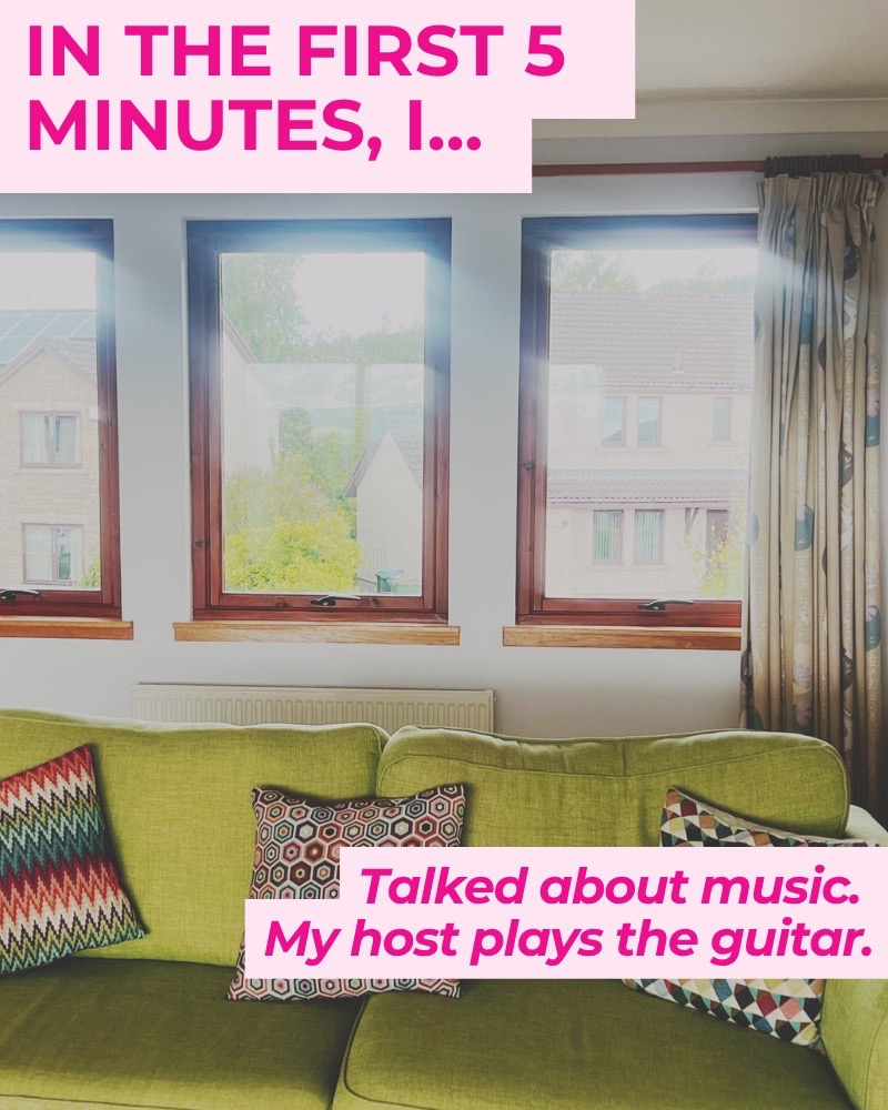 English language home stays UK, in the first 5 minutes I talked about music