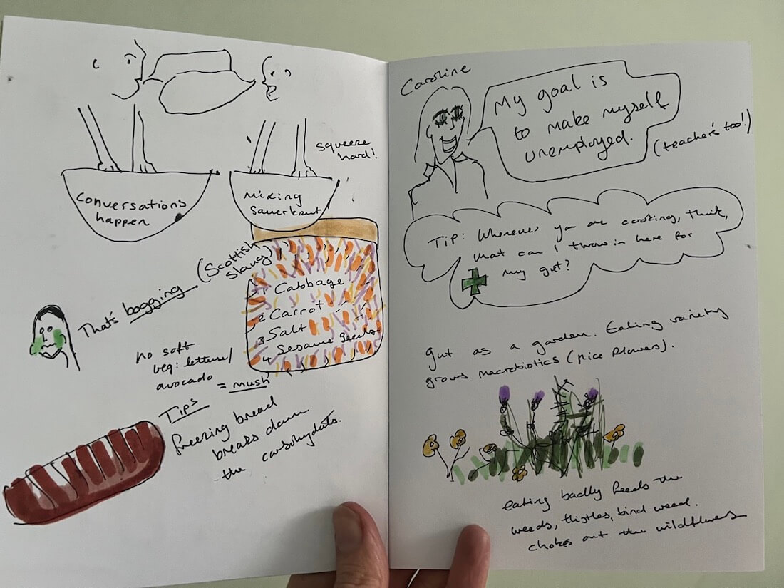 sauerkraut workshop sketchbook page