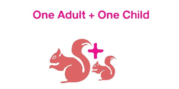 Two squirrels representing one adult travelling with one child on a Blue Noun family English holiday in Scotland